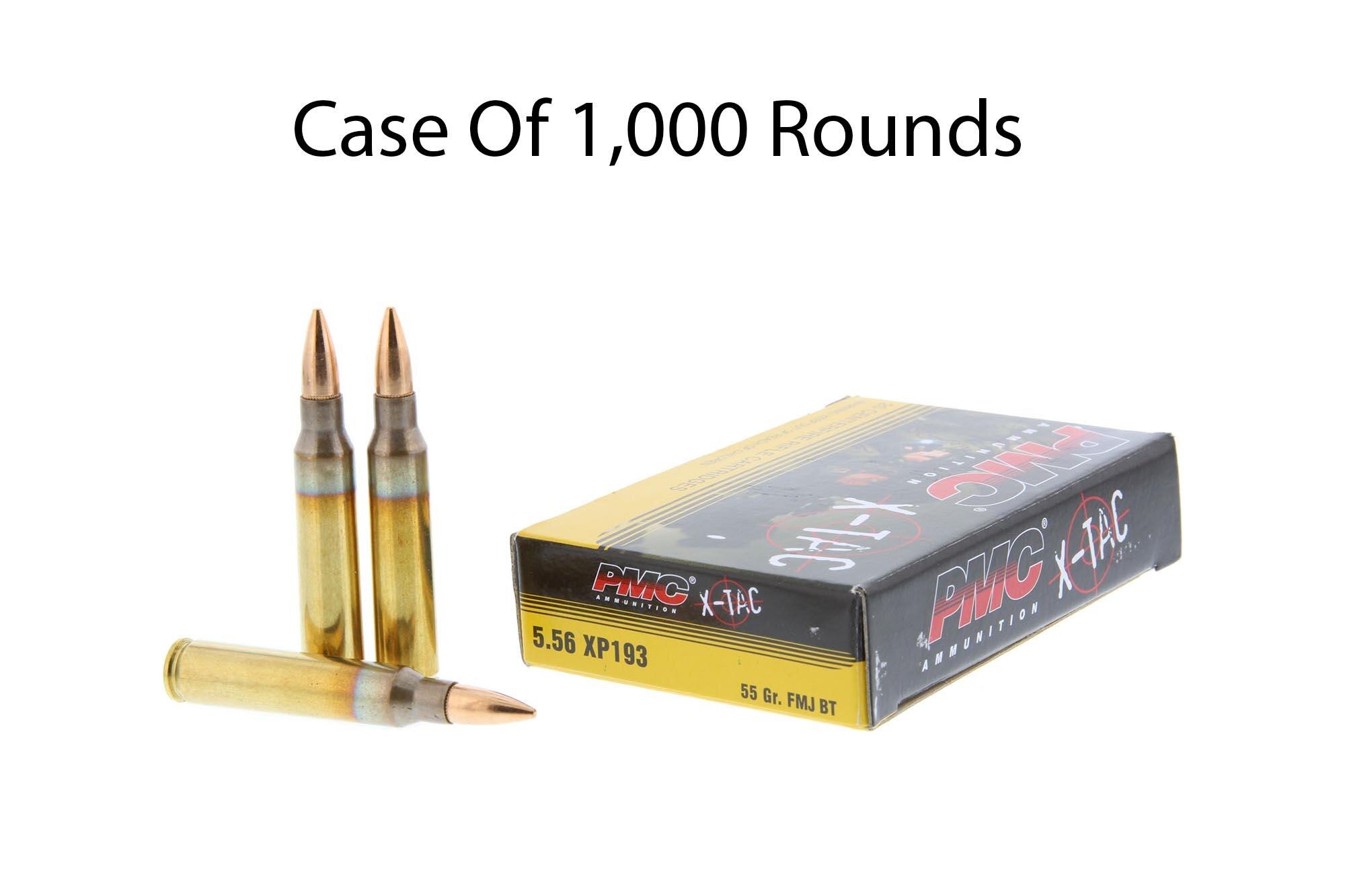 PMC M193 5.56 NATO 55gr FMJ BT Ammo - Case of 1000
